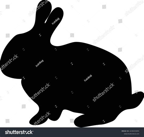 Black Bunny Silhouette Vector Illustration Isolated Stock Vector ...