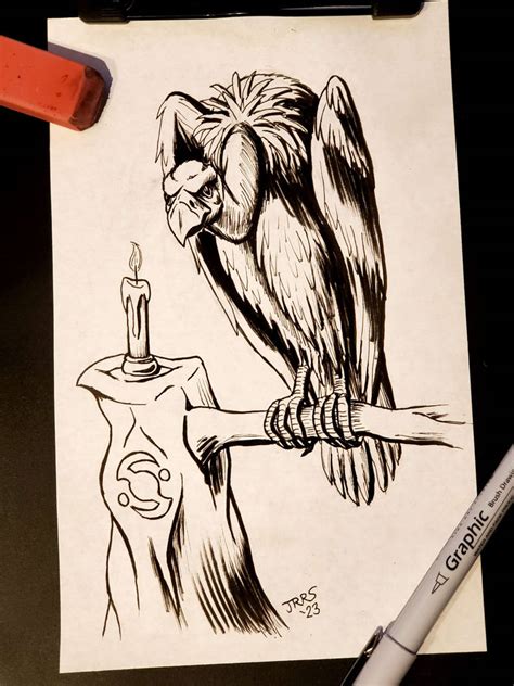 Inktober Day 6 Vulture By Saber Scorpion On Deviantart