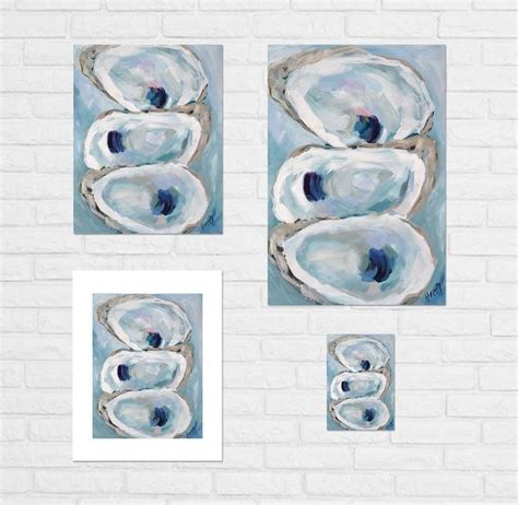 Coastal Oysters Print Of Original Acrylic Painting By Kim Hovell