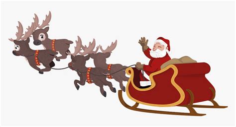 Reindeer Santa Claus Sled Clip Art Santa Sleigh Transparent