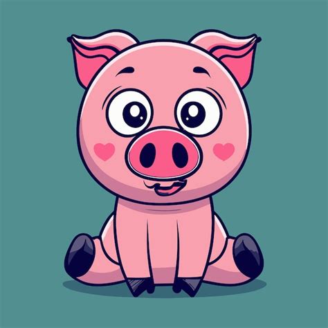 Premium Vector | Cute pig vector with white background