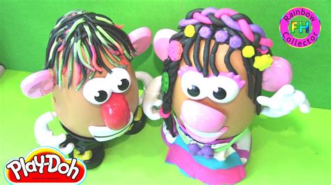 Mr Potato Head And Mrs Potato Head Get Custom Play Doh Hair Styles Part 1 Youtube