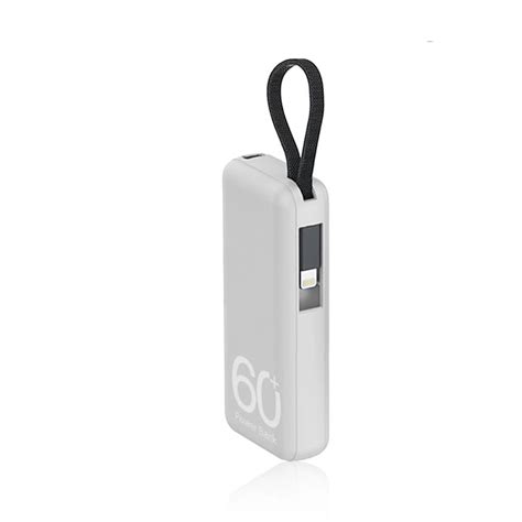 Fastsinyo Small Portable Power Bank 6000mah With Built In Cable Fastsinyo