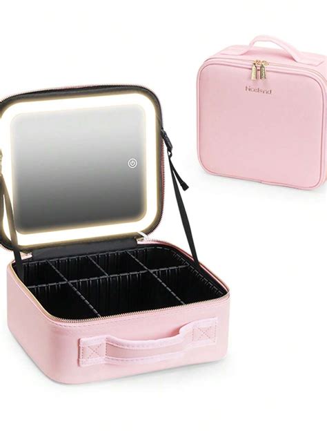 Travel Makeup Bag With Led Mirror Cosmetic Bag Organizer Bag Makeup