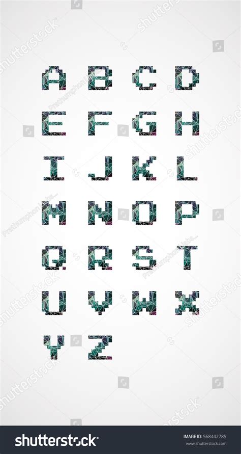 Vector Low Poly Alphabet Font Creative Royalty Free Stock Vector