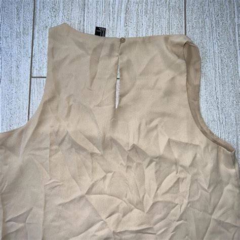 Womens Forever 21 Beige Nude Brown Sleeveless Top Depop