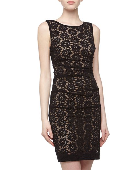 Nicole Miller Daisy Lace Cocktail Dress Blacknude Lyst