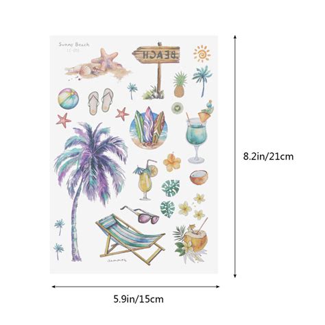 Sheets Pack Wasserfeste Tattoos Temporare Aufkleber Der Sommer Strand