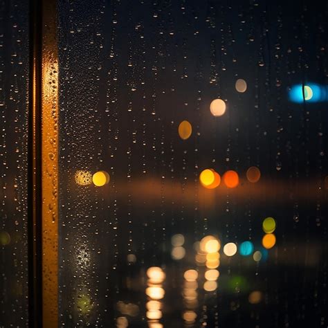 Premium Photo | Rainy Night Bokeh Window generated by AI