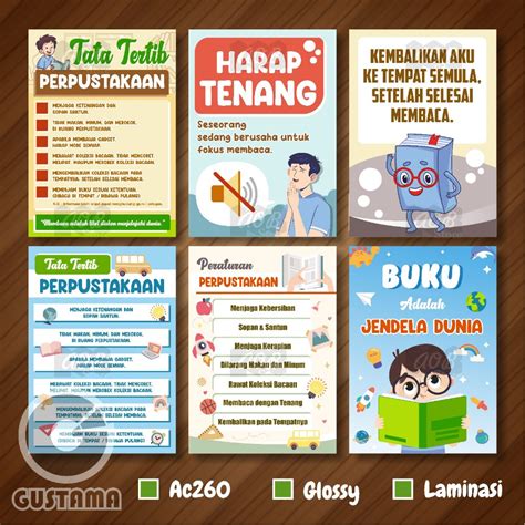 Jual Poster Ruang Perpustakaan Peraturan Tata Tertib Perpustakaan