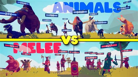 Animal Kingdom Vs Melee Team Tabs Totally Accurate Battle Simulator