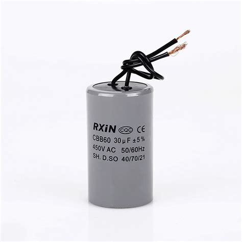 Uxcell Cbb60 Run Capacitor 5uf 450v Ac Wires 5060hz Cylinder 54x34mm