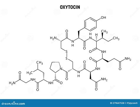 Oxytocin Structural Formula Of Molecular Structure Stock Illustration