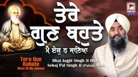 Tere Gun Bahute Main Ek Na Jaana 🙏🙏 Bhai Jagjit Singh Bhai Sehajpal