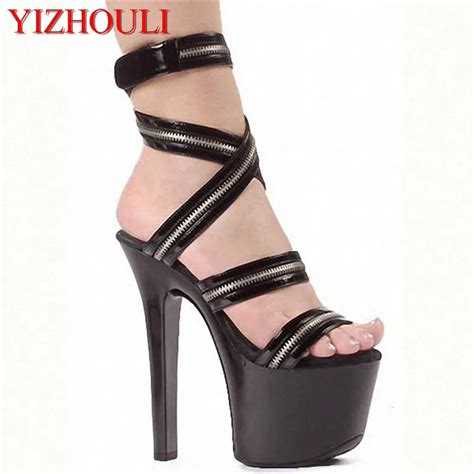 Buy 7 Inch Sexy Clubbing High Heels Zip Platform Fashion Rome Gladiator Shoes