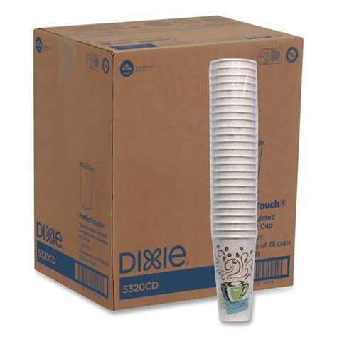 DIXIE PerfecTouch Oz Disposable Paper Cups Hot Drinks Coffee Haze Design Sleeve