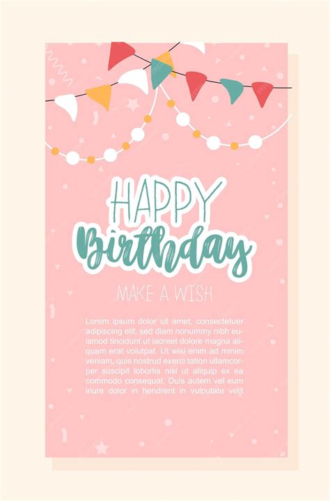 Premium Vector | Birthday greeting postcard