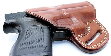 Open Top Fast Drawing OWB Genuine Leather Gun Holster For GLOCK 42