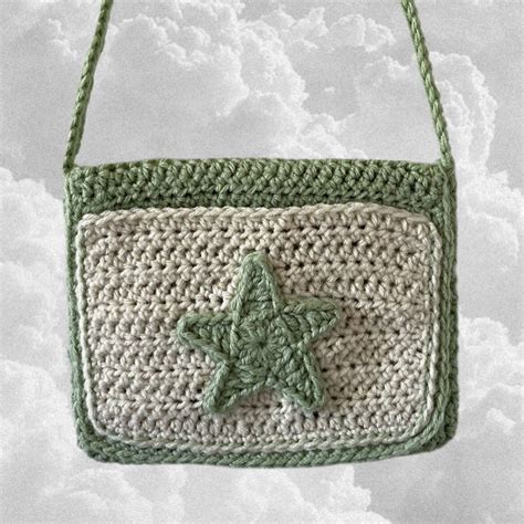 The Star Messenger Bag Handmade Crochet Messenger Bag Etsy