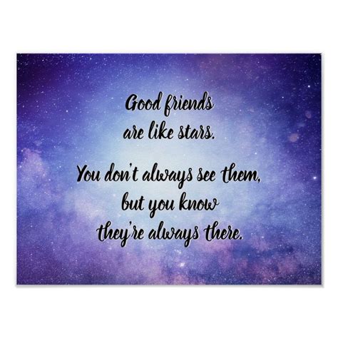 Good friends like stars poster | Zazzle | Good friends are like stars ...