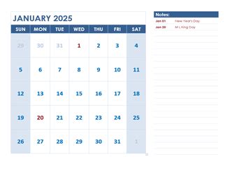 Printable Large Calendar 2025 Felicity Hodges