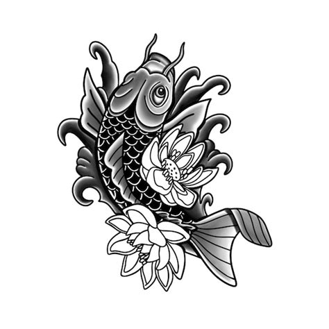 Koi Fish And Lotus Flower Tattoo Designs