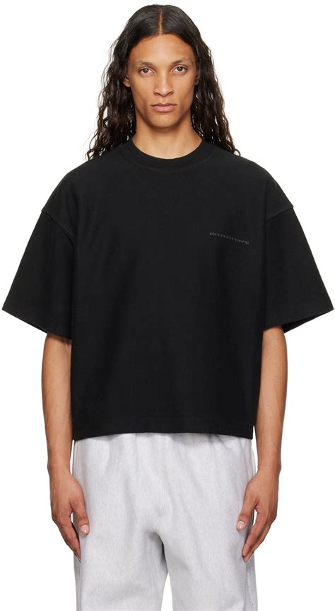 Alexander Wang Black Puffed Logo Oversize T Shirt Ssense