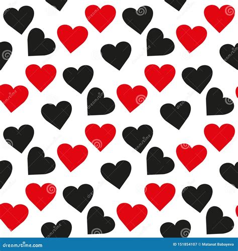 Black And Red Heart Seamless Pattern Colorful Hearts Packaging Design