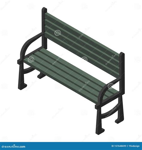 Park Bench Icon Isometric Style Stock Vector Illustration Of Icon Furniture 157648699