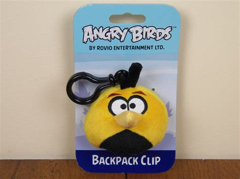 Angry Birds Bubbles Plush Bookbag Backpack Clip Yellow Orange Globe ...