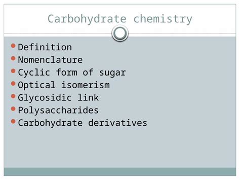 Pptx Carbohydrate Chemistry Definition Nomenclature Cyclic Form Of