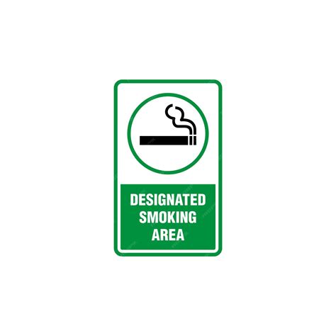 Premium Vector Designated Smoking Area Sign Vector Template