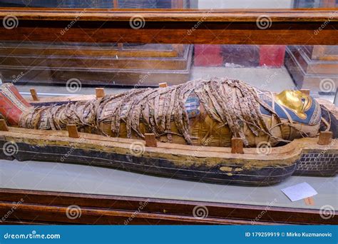 Mummy Casket in the Museum of Egyptian Antiquities, Egyptian Museum, in Cairo, Egypt Editorial ...