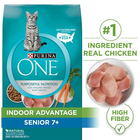 Purina ONE High Protein, Natural Senior Dry Cat Food, Indoor Advantage ...