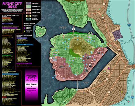 Night City Map - Cyberpunk Style