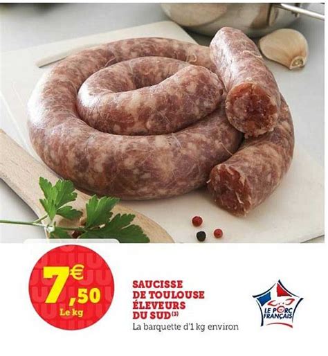 Promo Saucisse De Toulouse éleveurs Du Sud chez Hyper U