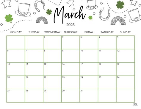 March 2023 Calendars 50 Free Printables Printabulls Artofit