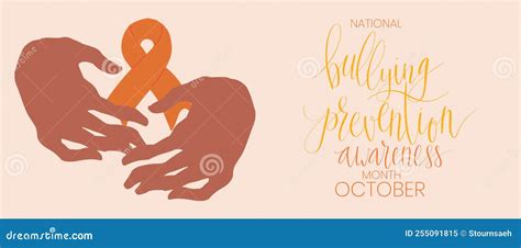 National Bullying Prevention Month October Web Banner. Orange Support ...