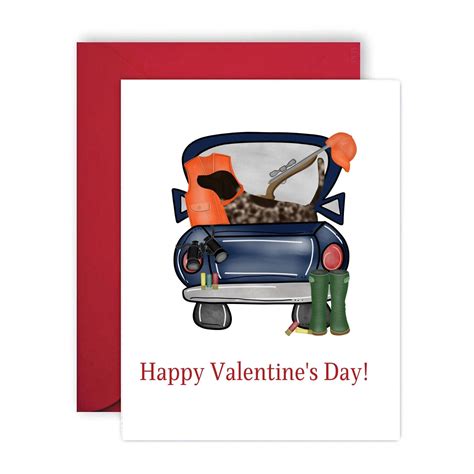 Hunting Valentine Card Happy Birthday Card Hunter Valentine Etsy