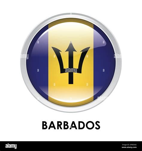 Round Flag Of Barbados Stock Photo Alamy