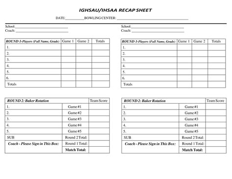 Free Printable Bowling Score Sheet Templates Pdf Excel Calculator