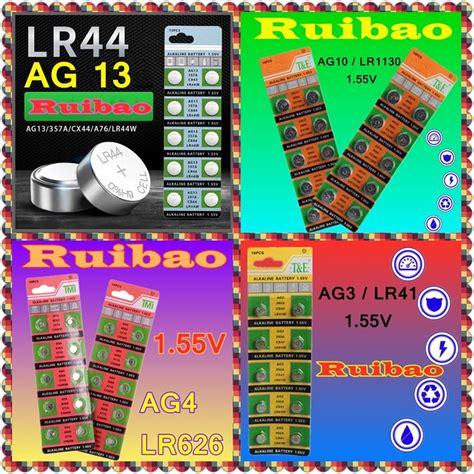 Jual Baterai 1 Lempeng 10 Pcs AG3 AG4 AG10 AG13 LR41 LR1130 LR44