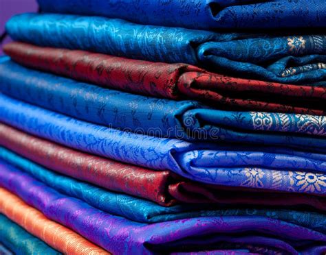 Folded Indian Silk Stock Image Image Of Heap Expensive