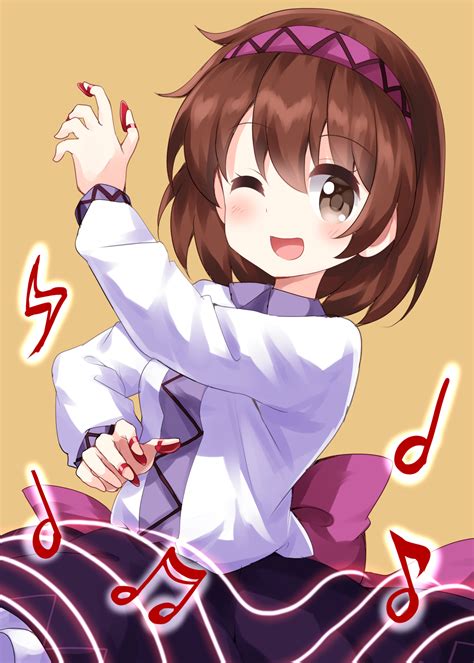 Safebooru 1girl Bangs Beamed Eighth Notes Black Skirt Brown Eyes