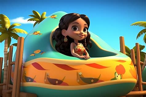 Una Linda Chica Colombiana En Dibujos Animados De Bikini Foto Premium