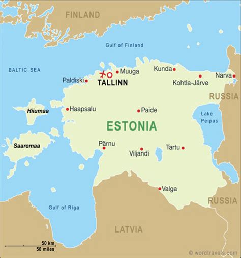 Estonia Map, Estonia Travel Maps from Word Travels