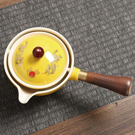 Керамический чайник, китайский чайник Gongfu, вращающийся на 360 ...