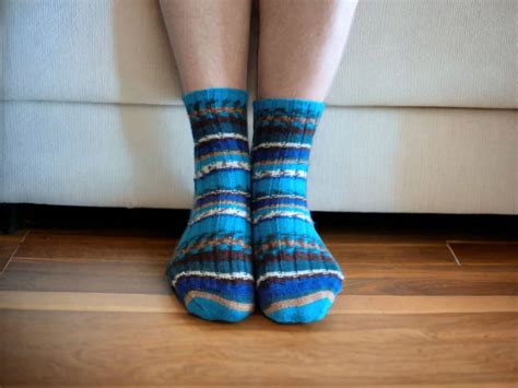 Hand-knitted Striped Wool Socks Cozy Unisex Knit Footwear Unique Warm Gift Custom Sizes ...