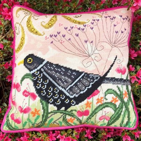 Tapestry Kit Needlepoint Kit Blackbird Tapestry Kit By Linda Hoskin Etsy