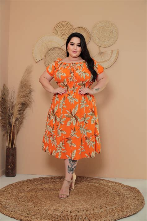 Vestido Curto Modelo Ciganinha Carlotta Modas Plus Size Peças Que